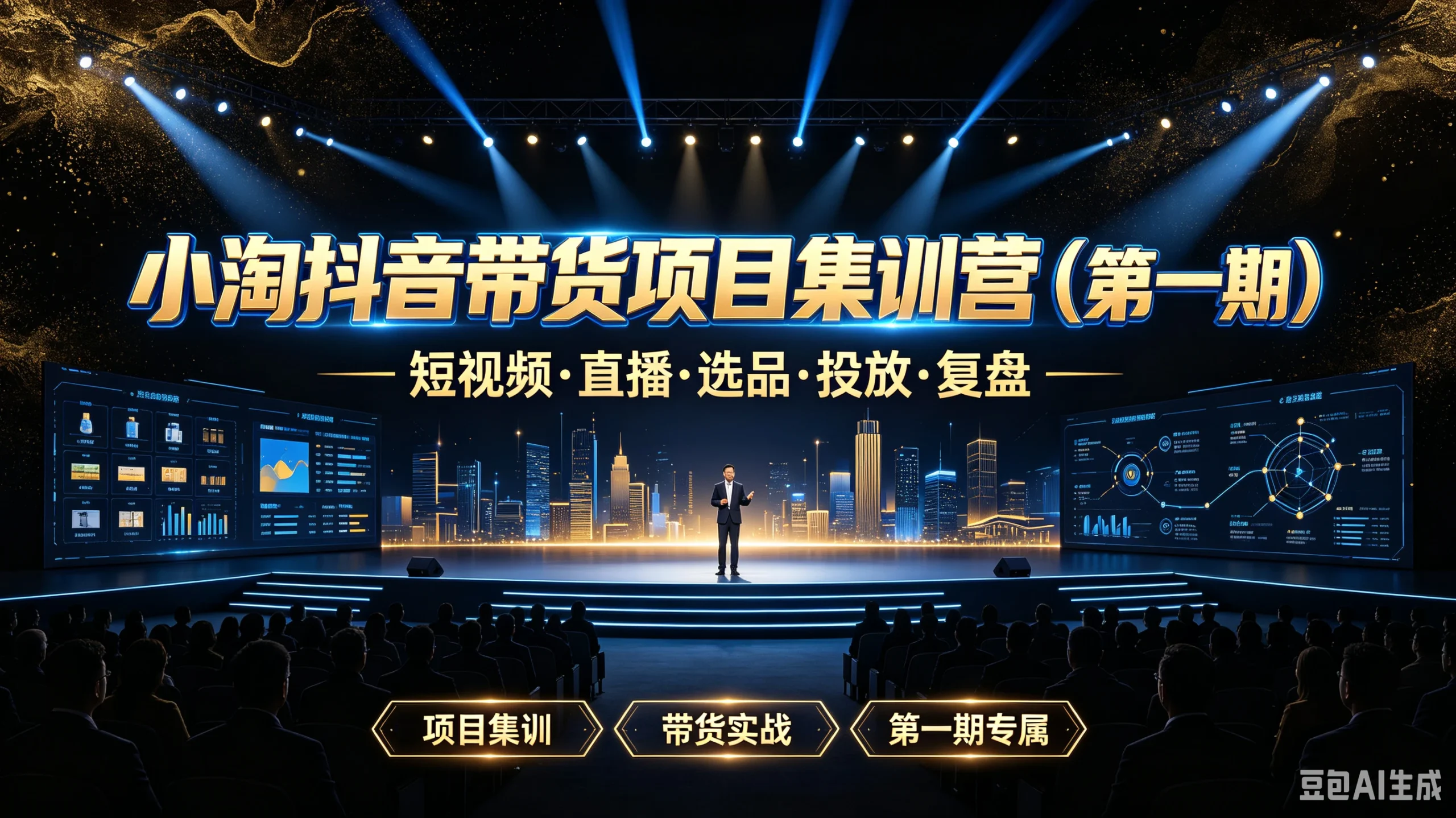 【精】小淘抖音带货项目集训营（第一期）短视频·直播·选品·投放·复盘，项目集训、带货实战、第一期专属-啥好玩