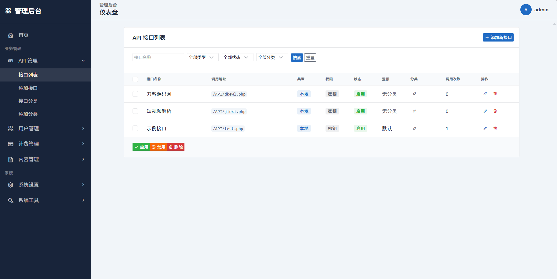 最新更新API管理系统源码 API计费 全开源-啥好玩副业网