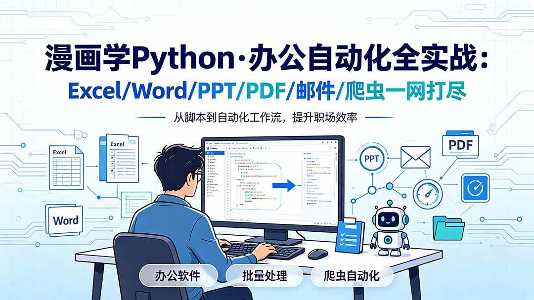 （19270期）漫画学Python·办公自动化全实战：Excel/Word/PPT/PDF/邮件/爬虫一网打尽 - 啥好玩-啥好玩