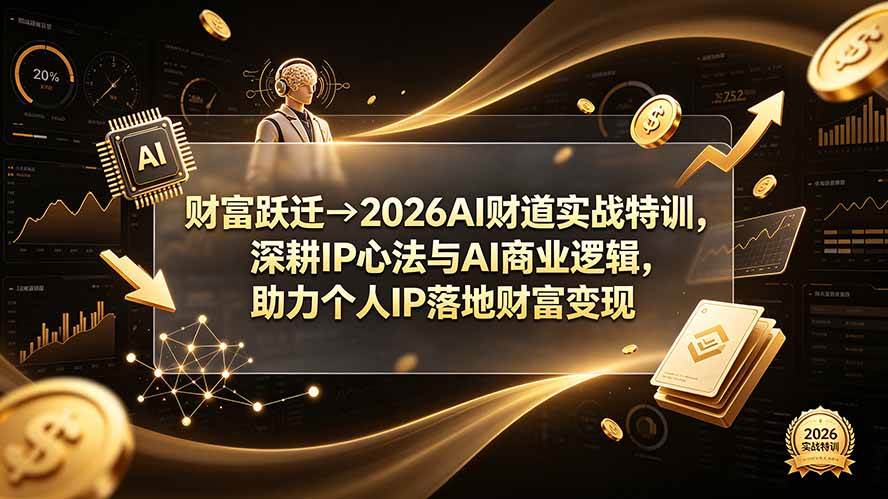 （19547期）财富跃迁→2026AI财道实战特训，深耕IP心法与AI商业逻辑，助力个人IP落地财富变现-啥好玩