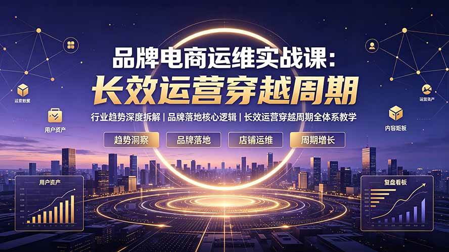 （19340期）品牌电商运维实战课：行业趋势深度拆解｜品牌落地核心逻辑｜长效运营穿越周期全体系教学-啥好玩