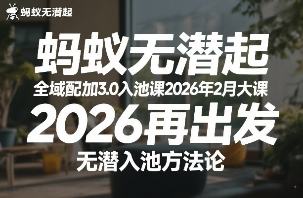 蚂蚁无潜不起全域配抖加3.0入池课2026年2月大课，2026再出发，无潜入池方法论（更新0714） - 啥好玩-啥好玩
