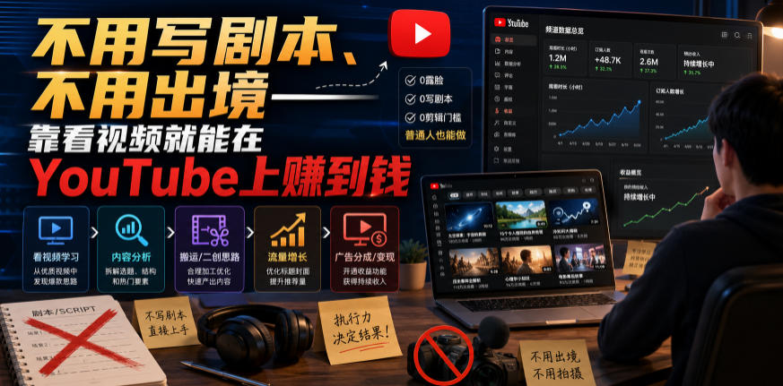 不用写剧本、不用出境——靠看视频就能在YouTube上賺到钱【原创双语字幕】 - 啥好玩-啥好玩
