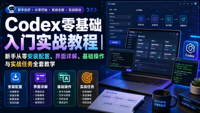 Codex零基础入门实战教程｜新手从零安装配置、界面详解、基础操作与实战任务全套教学-啥好玩副业网