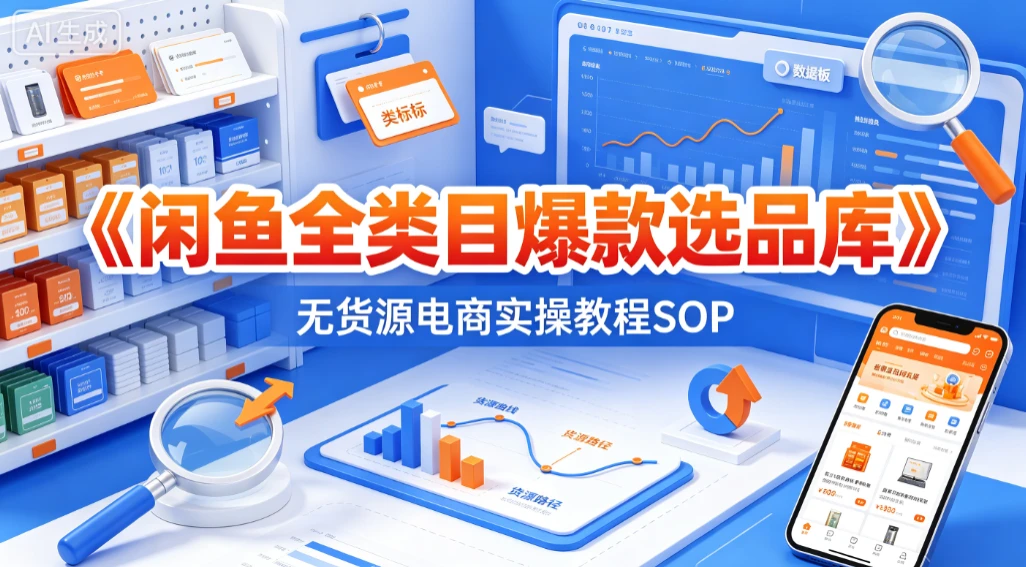 【精】闲鱼全类目爆款选品库，无货源电商实操教程SOP-啥好玩