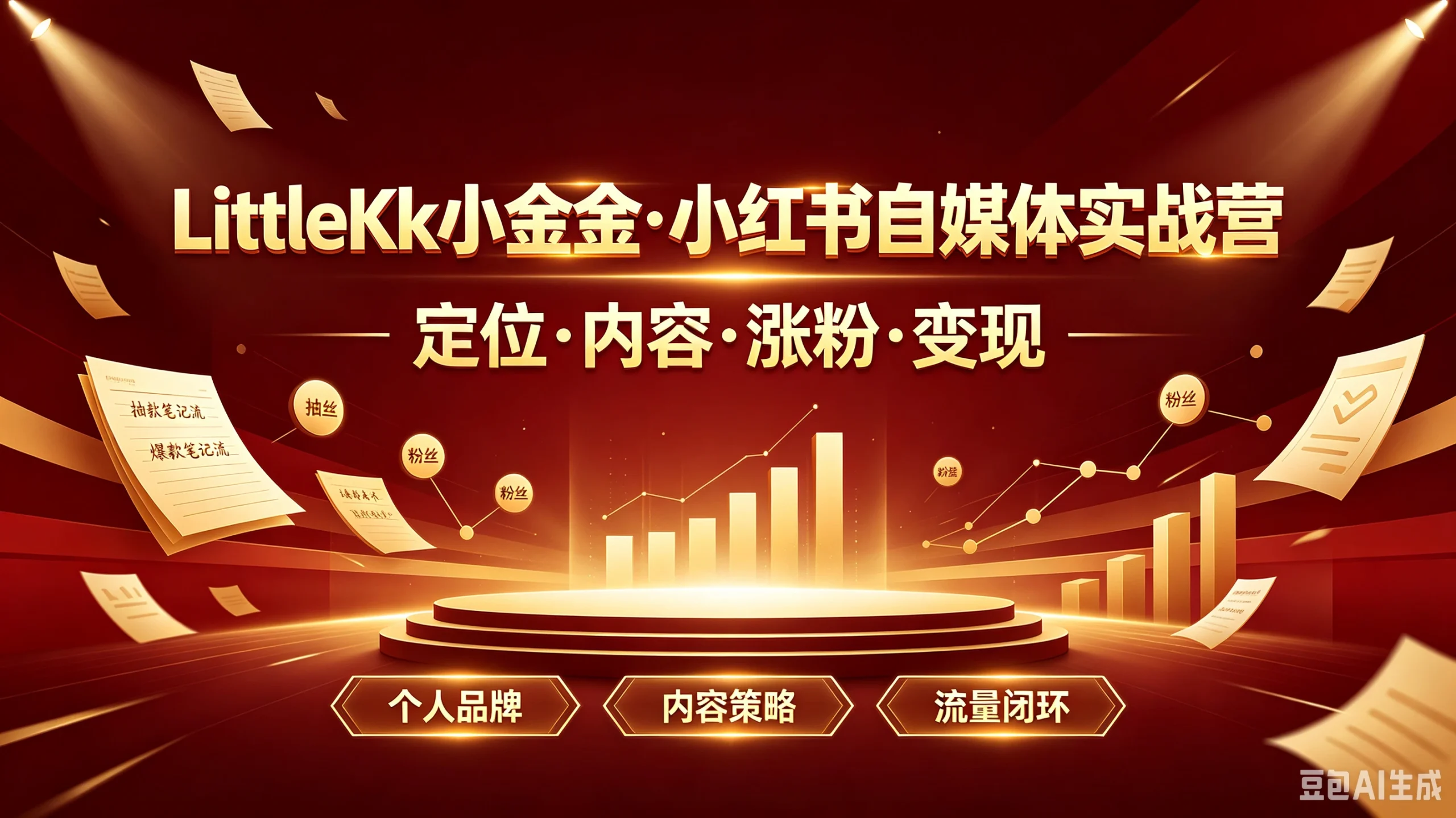 【精】LittleKk小金金·小红书自媒体实战营一定位·内容·涨粉·变现，个人品牌、内容策略、流量闭环-啥好玩