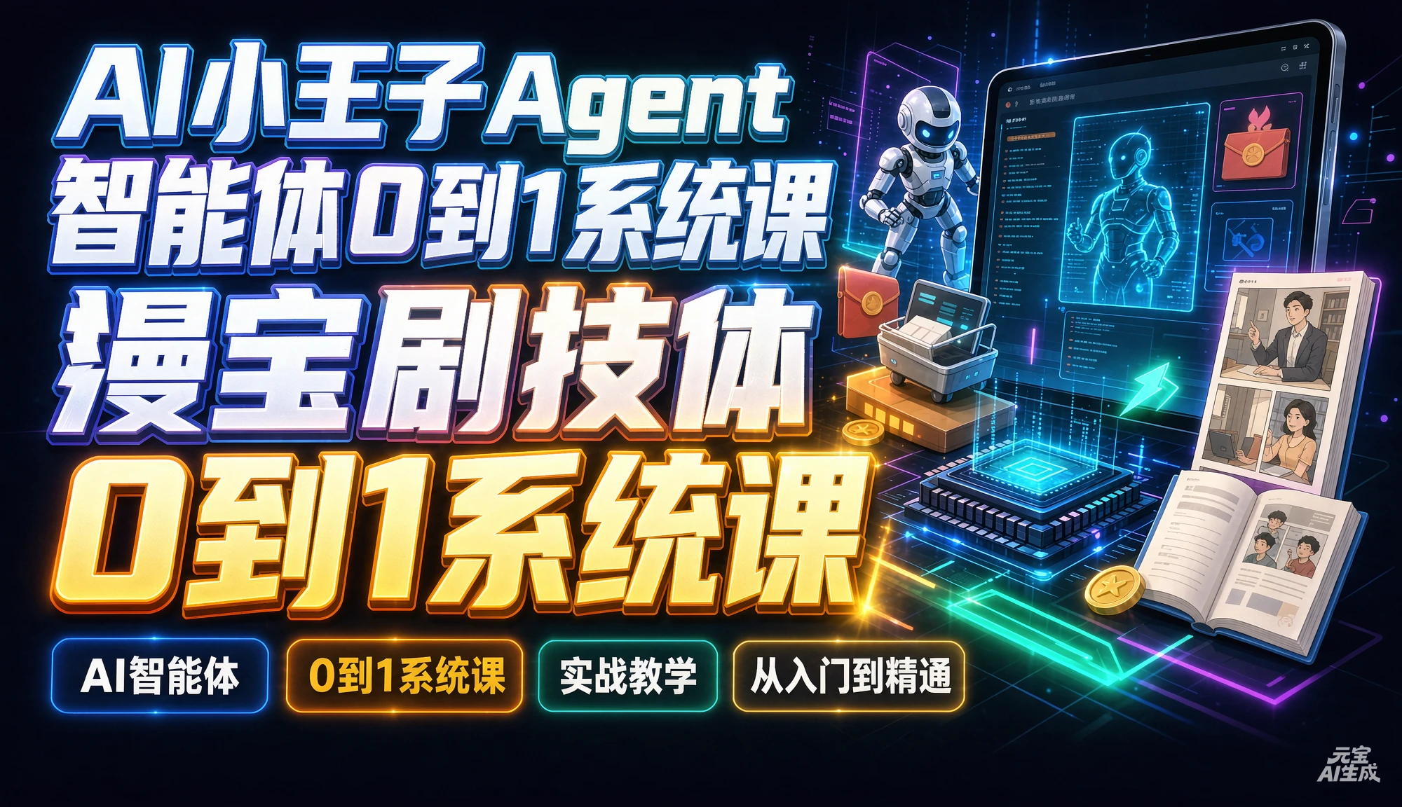 【精】AI小王子Agent智能体0到1系统课,AI智能体实战教学从入门到精通 - 啥好玩副业网-啥好玩副业网