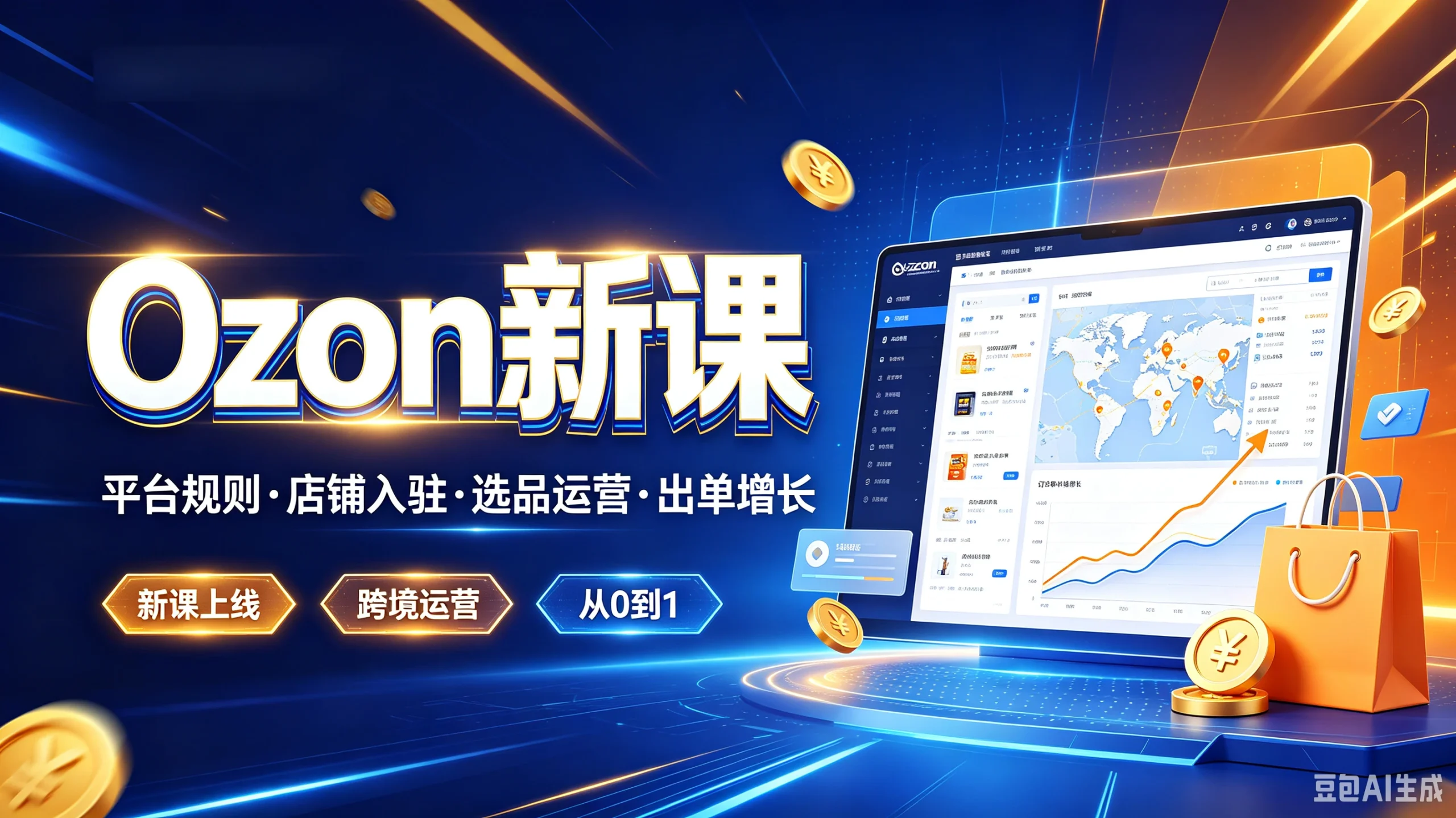 【精】Ozoni新课,平台规则·店铺入驻·选品运营·出单增长,新课上线、跨境运营、从0到1 - 啥好玩-啥好玩