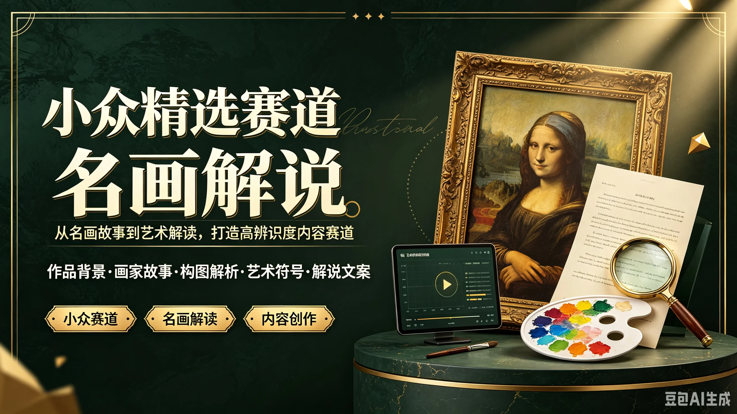 【精】小众精选赛道名画解说，从名画故事到艺术解读，打造高辨识度内容赛道，作品背景、画家故事、构图解析、艺术符号、解说文案 - 啥好玩副业网-啥好玩副业网