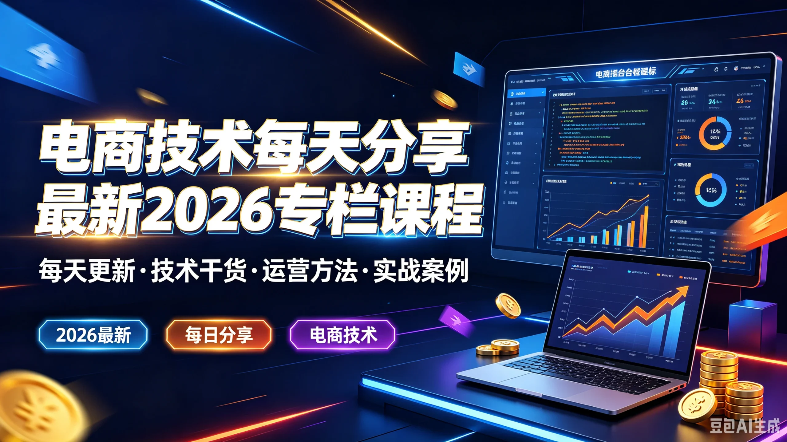 【精】电商技术每天分享最新2026专栏课程，每天更新·技术干货·运营方法·实战案例，2026最新、每日分享、电商技术-啥好玩