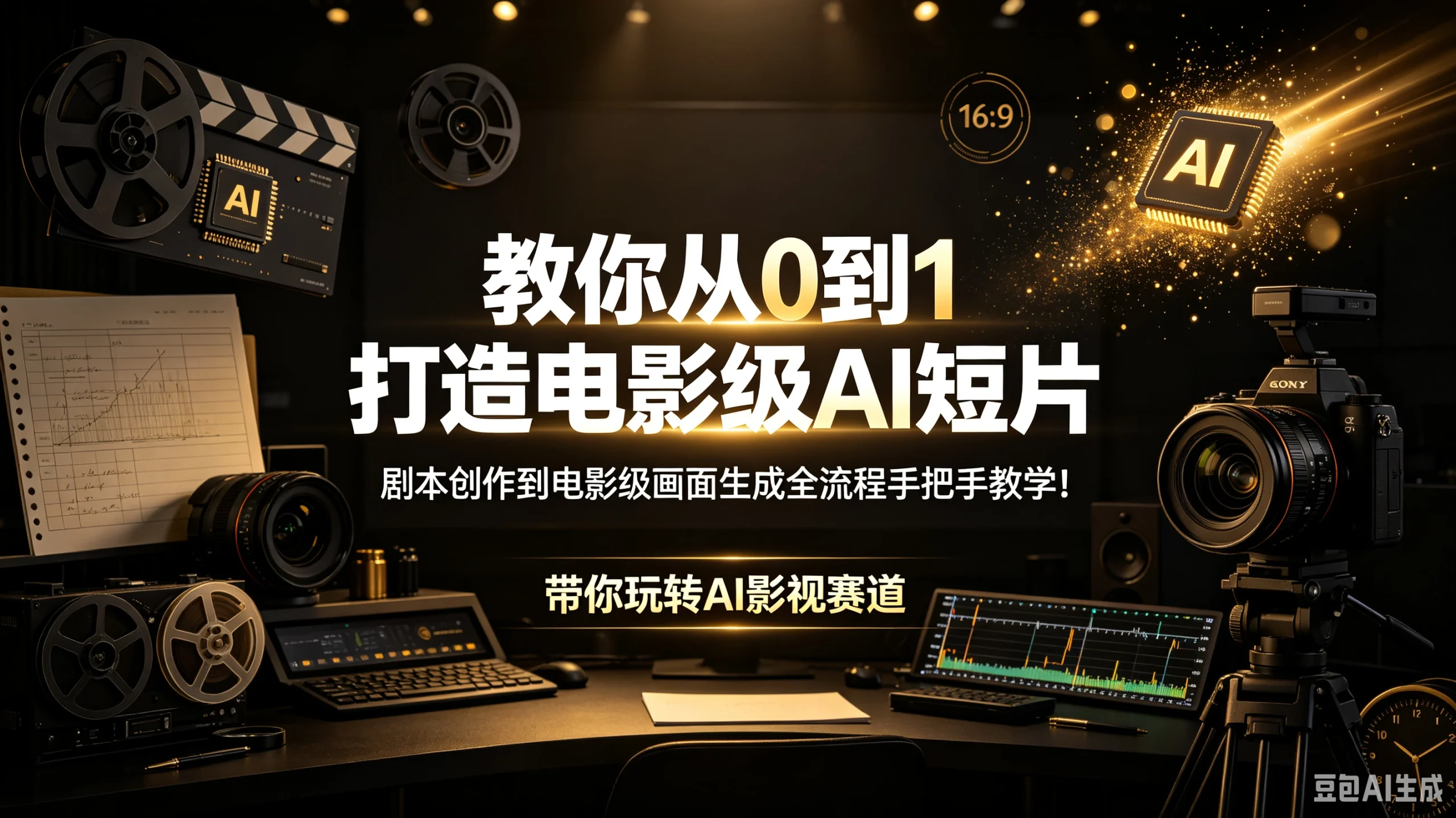 【精】教你从0到1打造电影级AI短片 剧本创作到电影级画面生成全流程手把手教学！带你玩转AI影视赛道-啥好玩副业网