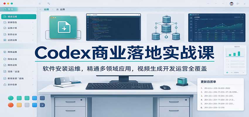 Codex商业落地实战课:软件安装运维,精通多领域应用,视频生成开发运营全覆盖-啥好玩副业网