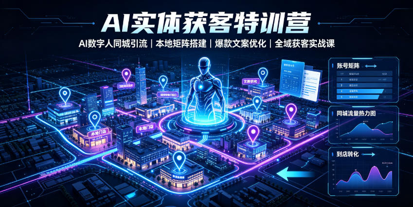 AI实体获客特训营｜AI数字人同城引流、本地矩阵搭建、爆款文案优化全域获客实战课-啥好玩