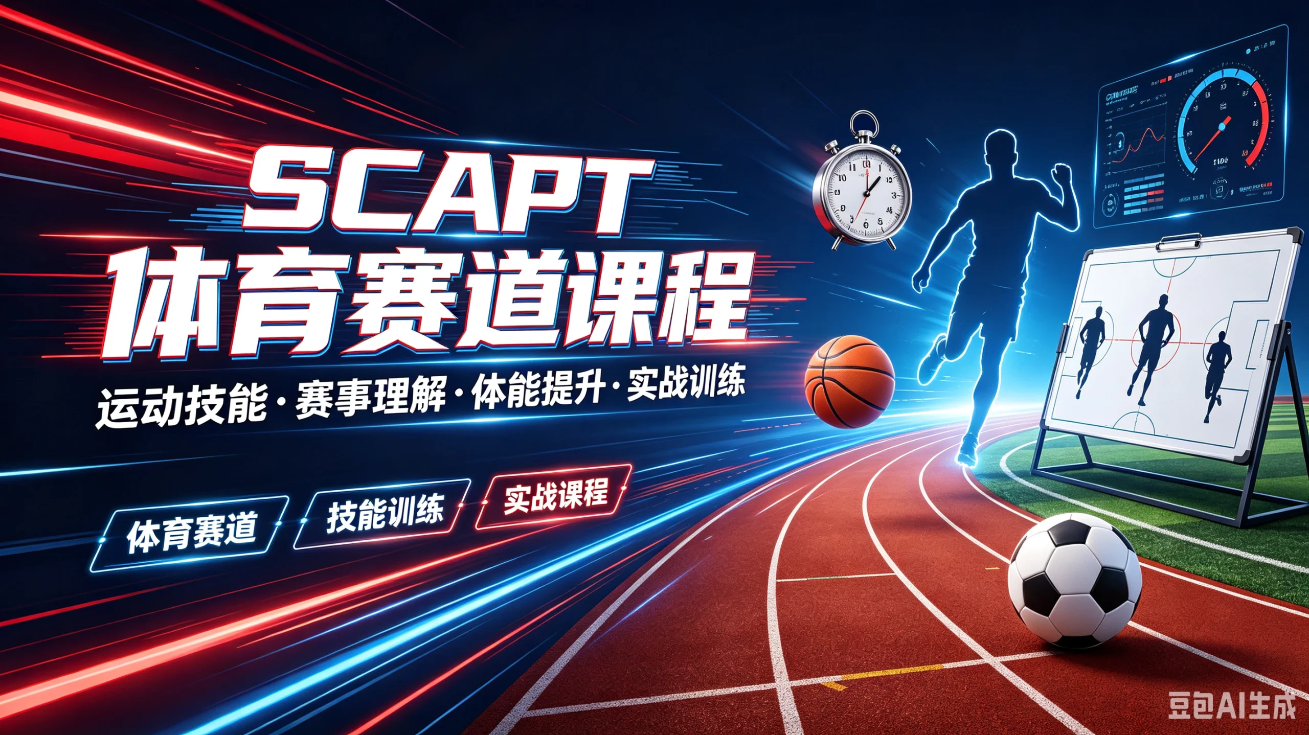 【精】SCAPT体育赛道课程，运动技能·赛事理解·体能提升·实战训练，技能训练、实战课程、体育赛道-啥好玩