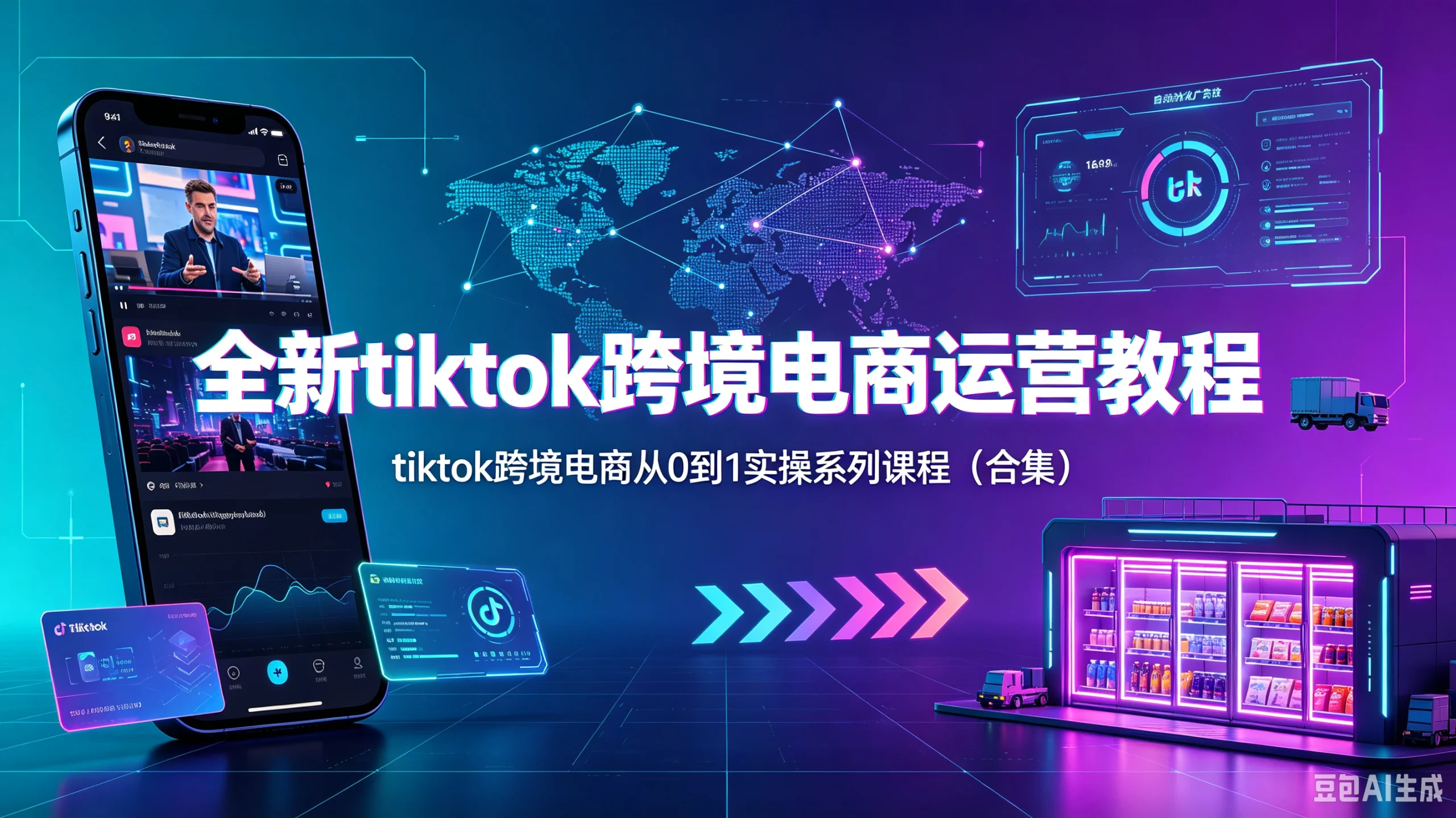 【精】全新tiktok跨境电商运营教程，tiktok跨境电商从0到1实操系列课程（合集）-啥好玩副业网
