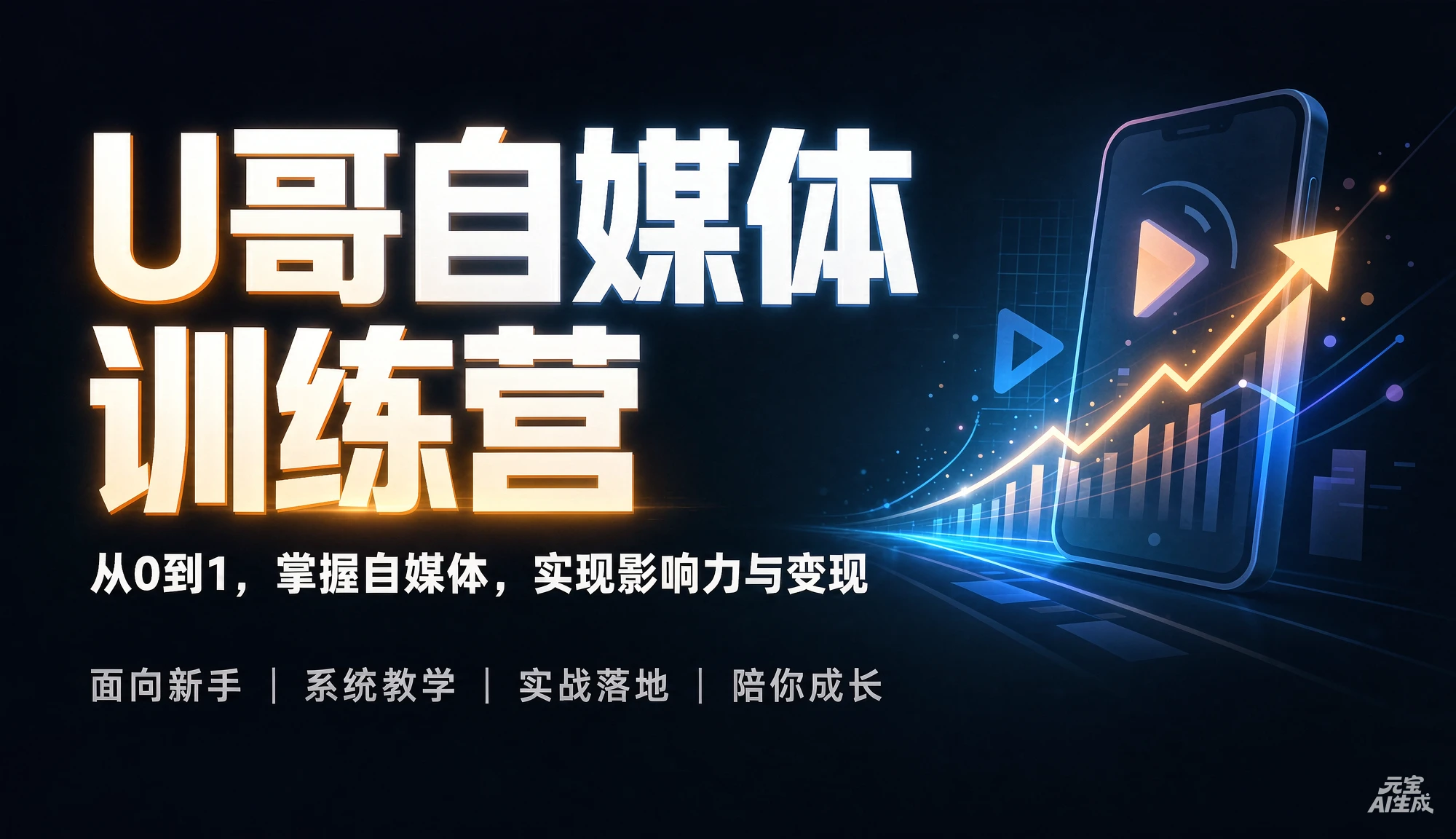 【精】U哥自媒体训练营,从0到1,掌握自媒体,实现影响力与变现-啥好玩副业网