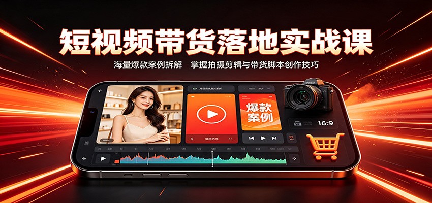 短视频带货落地实战课：海量爆款案例拆解，掌握拍摄剪辑与带货脚本创作技巧 - 啥好玩副业网-啥好玩副业网
