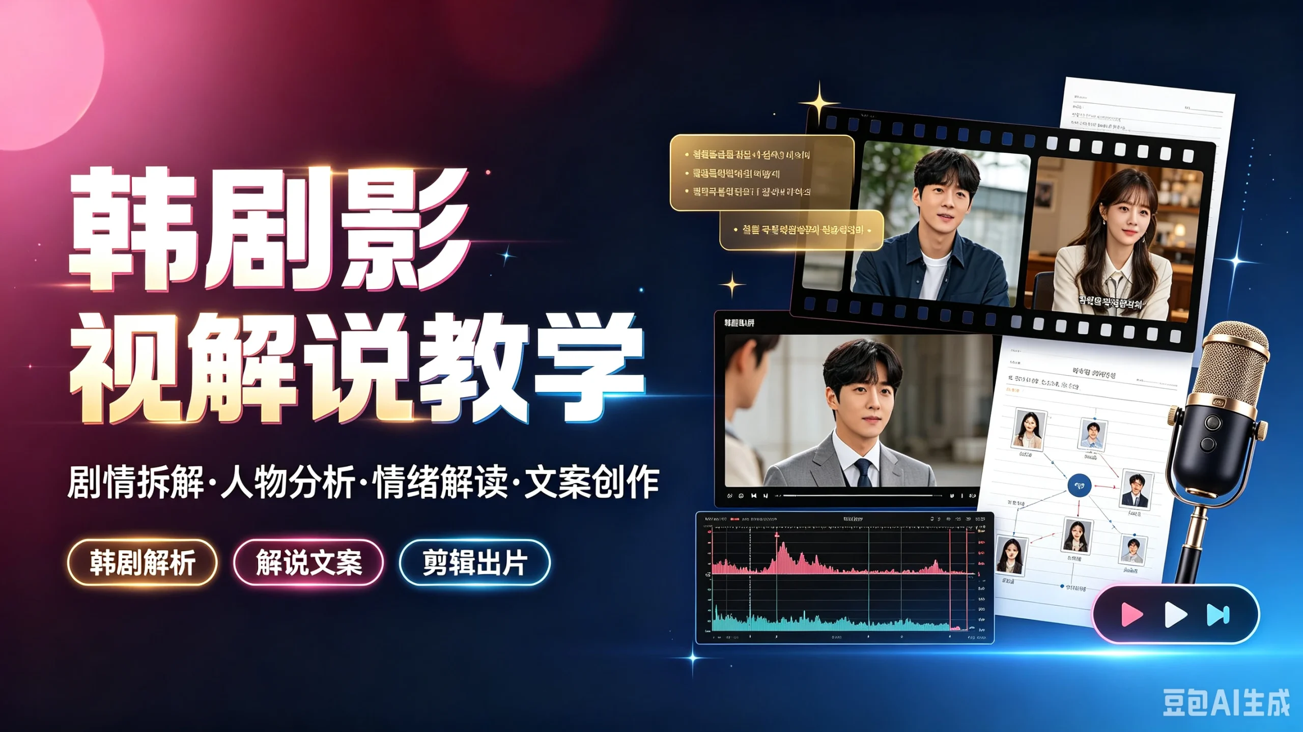 【精】韩剧影视解说教学，剧情拆解·人物分析·情绪解读·文案创作，韩剧解析、解说文案、剪辑出片-啥好玩