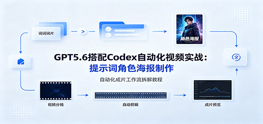 GPT5.6搭配Codex自动化视频实战：提示词角色海报制作，自动化成片工作流拆解教程 - 啥好玩-啥好玩