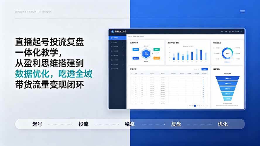 （19241期）直播起号投流复盘一体化教学，从盈利思维搭建到数据优化，吃透全域带货流量变现闭环-啥好玩