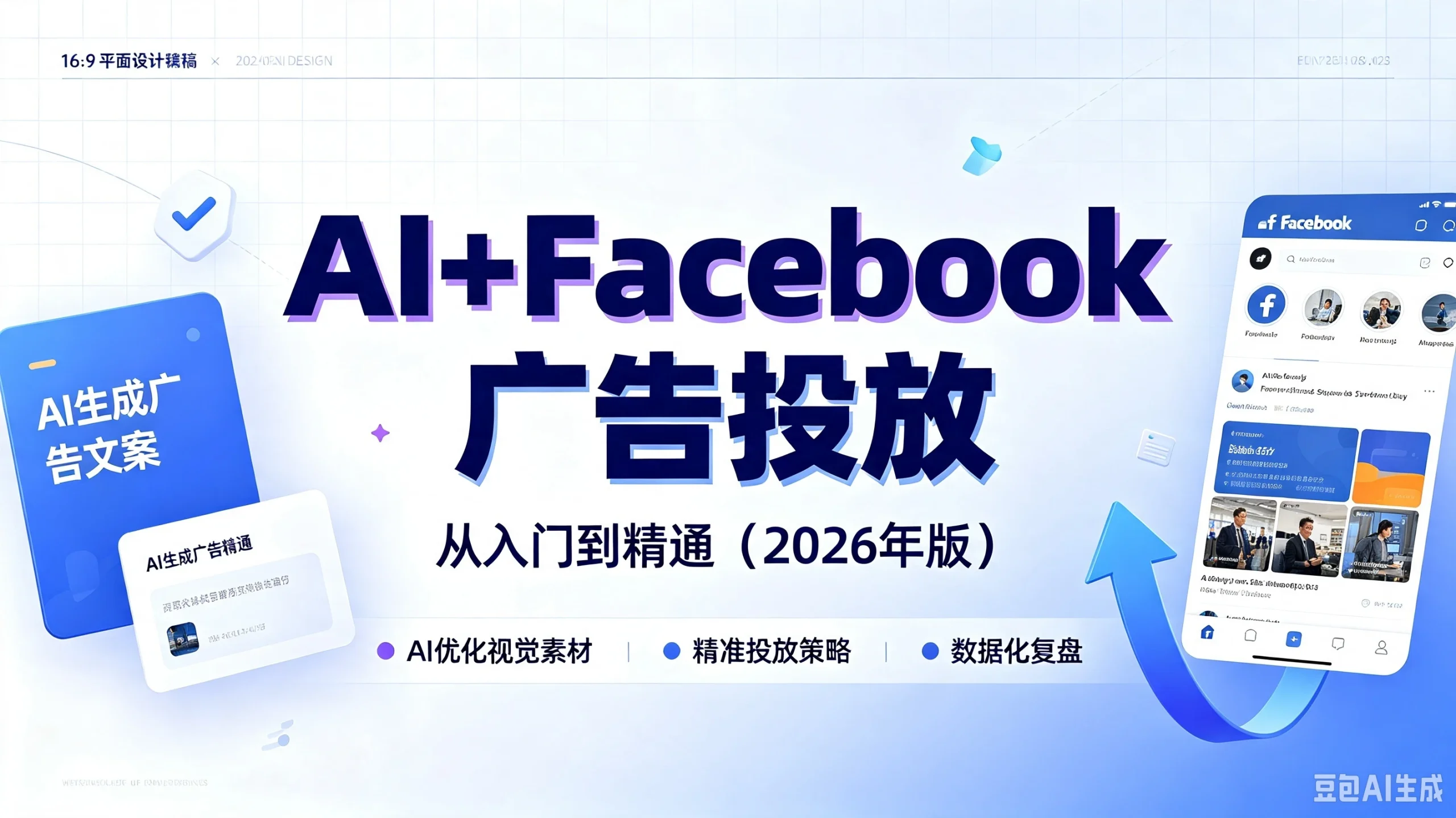 【精】AI+Facebook广告投放,从入门到精通(2026年版),AI优化视觉素材、精准投放策略、数据化复盘-啥好玩副业网