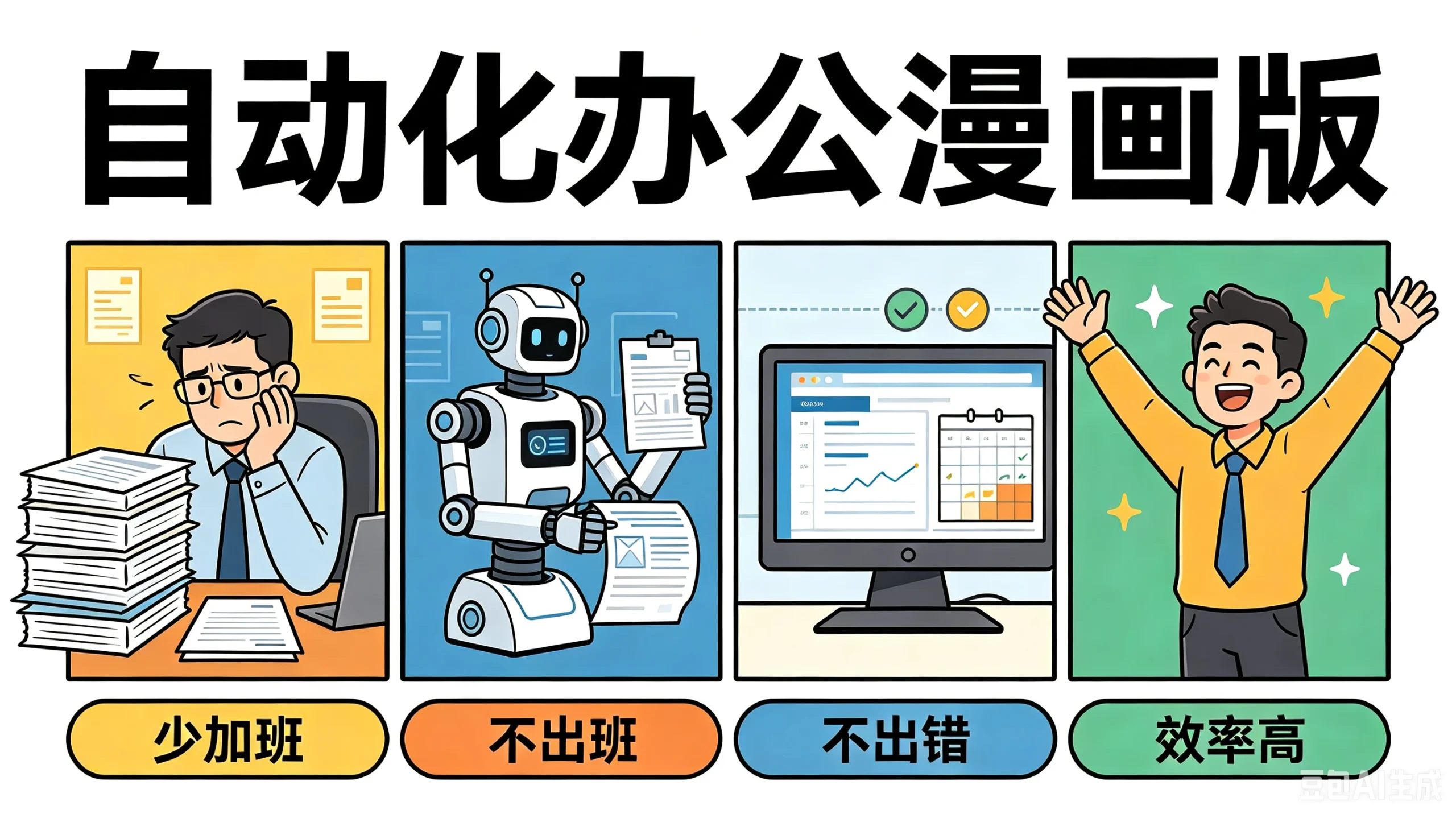 【精】自动化办公漫画版，少加班、不出班、不出错、效率高 - 啥好玩-啥好玩