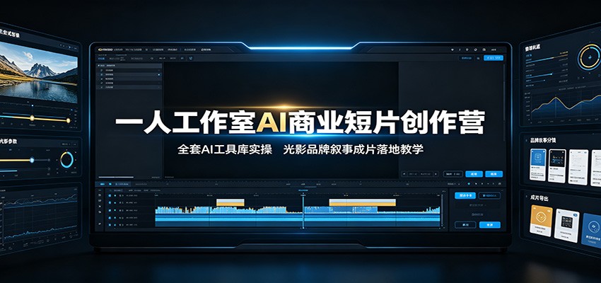 一人工作室AI商业短片创作营：全套AI工具库实操，光影品牌叙事成片落地教学-啥好玩