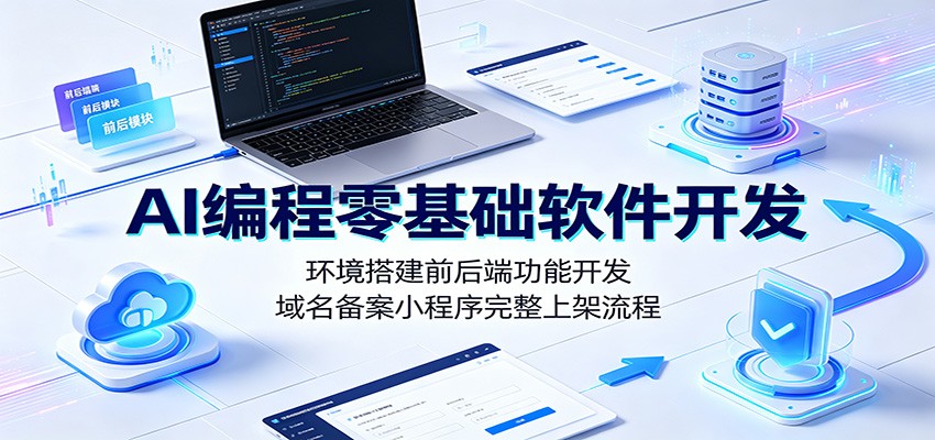 AI编程零基础软件开发：环境搭建前后端功能开发，域名备案小程序完整上架流程-啥好玩
