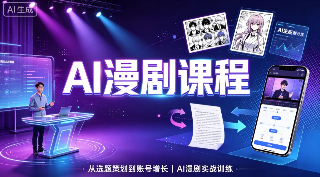 【精】AI漫剧课程，从选题策划到账号增长、AI漫剧实战训练 - 啥好玩-啥好玩