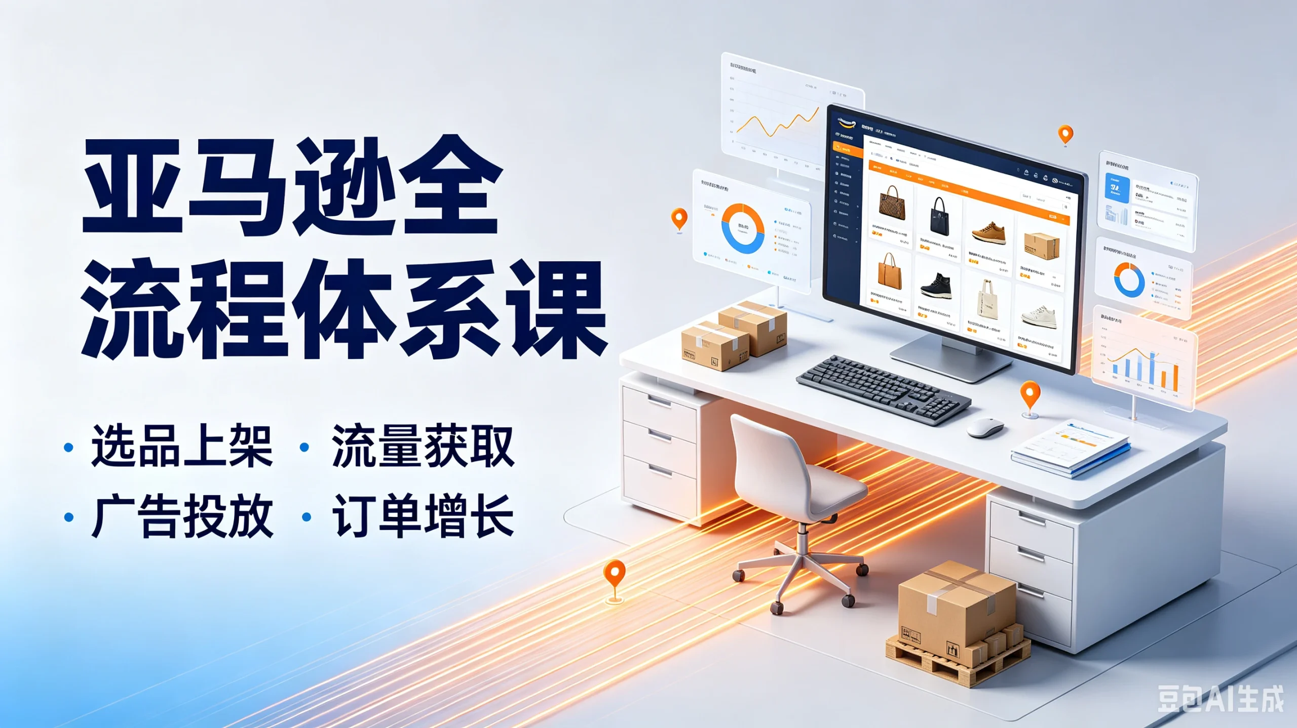 【精】亚马逊全流程体系课，选品上架·流量获取广告投放·订单增长-啥好玩