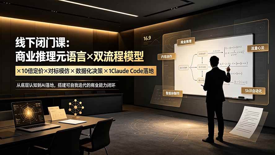 （19381期）线下闭门课：商业推理元语言×双流程模型×10倍定价×对标模仿×数据化决策×Claude Code落地，击穿认知盲区 - 啥好玩-啥好玩