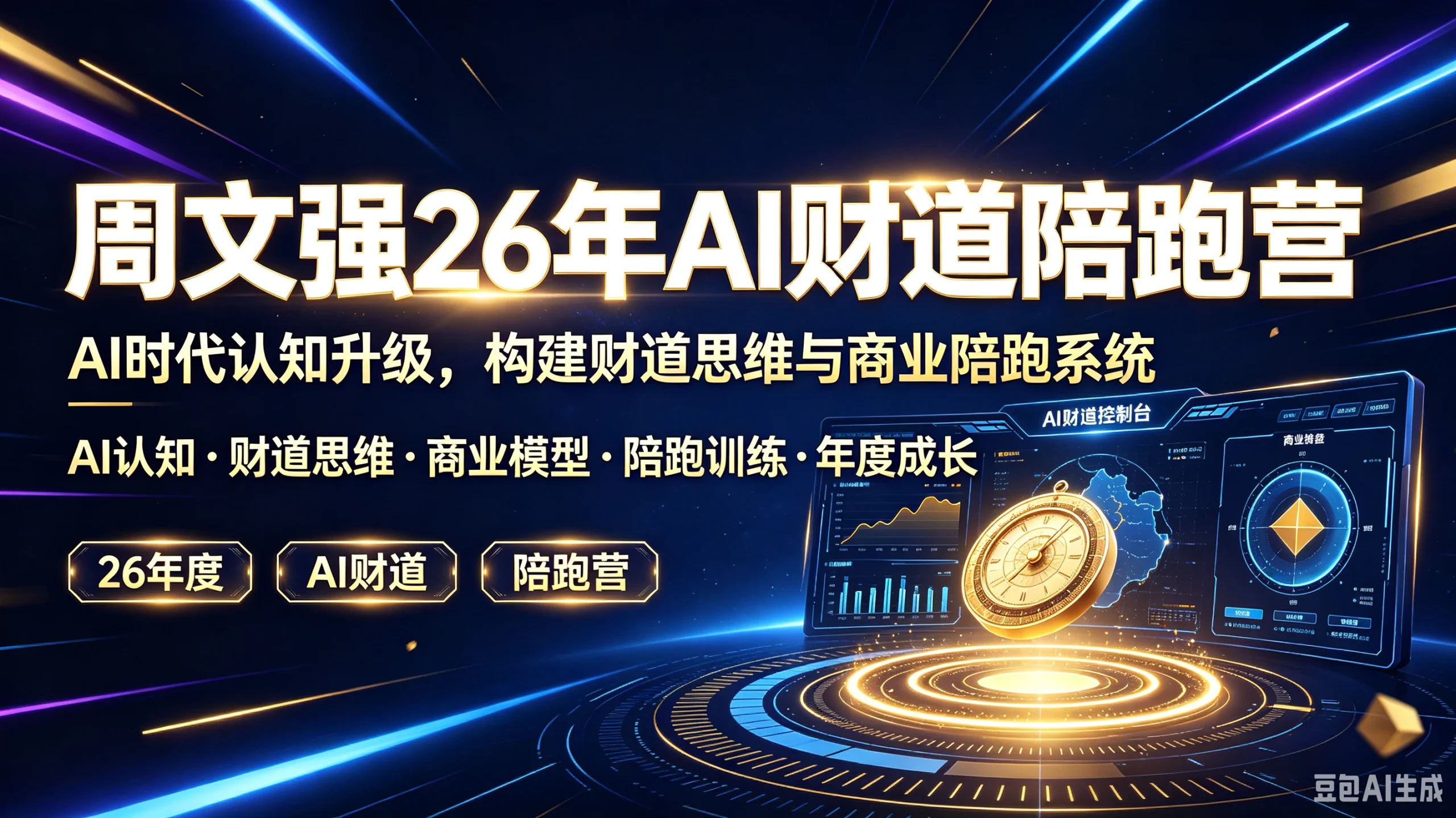 【精】周文强26年AI财道陪跑营，AI时代认知升级，构建财道思维与商业陪跑系统，AI认知、财道思维、商业模型、陪跑训练、年度成长青业城盘 - 啥好玩副业网-啥好玩副业网