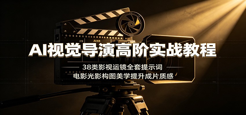 AI视觉导演高阶实战教程：38类影视运镜全套提示词，电影光影构图美学提升成片质感 - 啥好玩-啥好玩