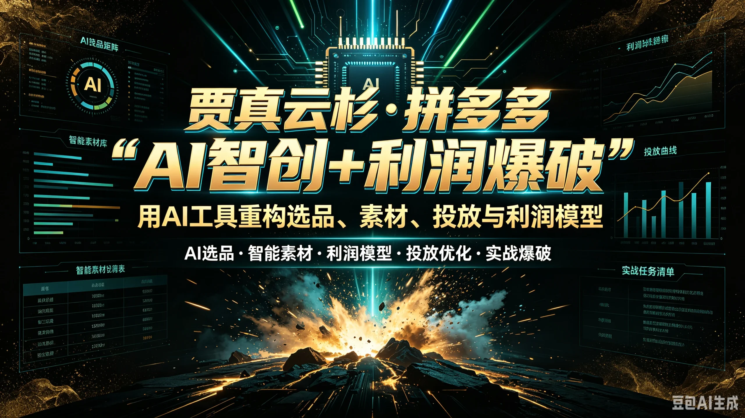 【精】Guho贾真云杉·拼多多“AI智创+利润爆破”用AI工具重构选品、素材、投放与利润模型 - 啥好玩副业网-啥好玩副业网