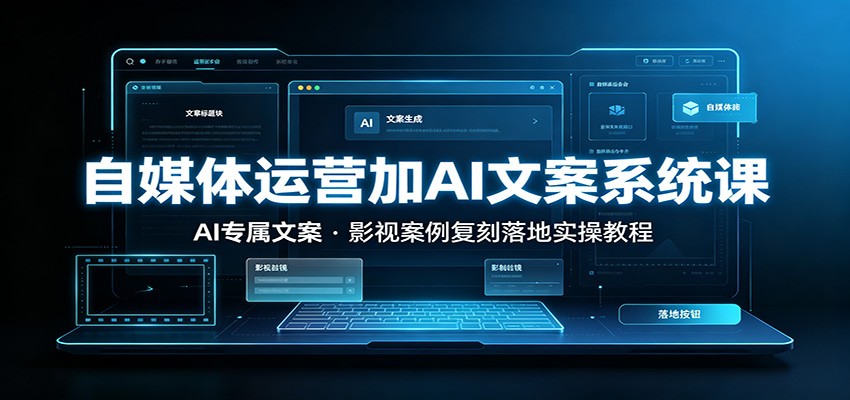 自媒体运营加AI文案系统课：：AI专属文案，影视案例复刻落地实操教程-啥好玩