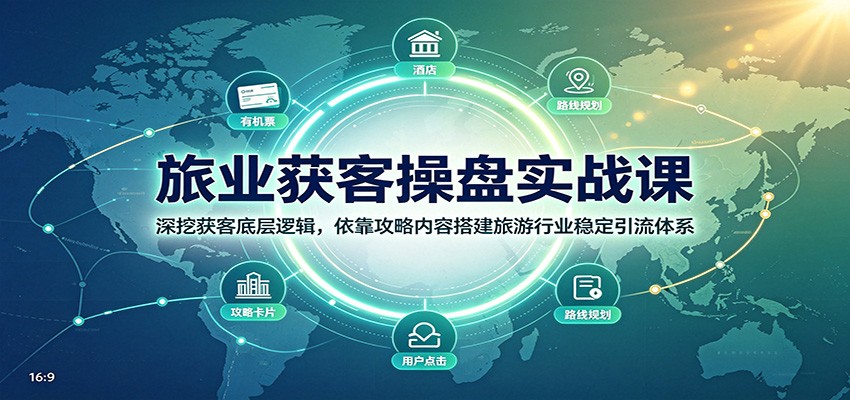 旅业获客操盘实战课：深挖获客底层逻辑，依靠攻略内容搭建旅游行业稳定引流体系-啥好玩副业网