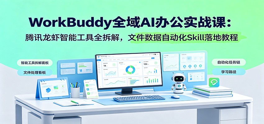 WorkBuddy全域AI办公实战课：腾讯龙虾智能工具全拆解，文件数据自动化Skill落地教程-啥好玩