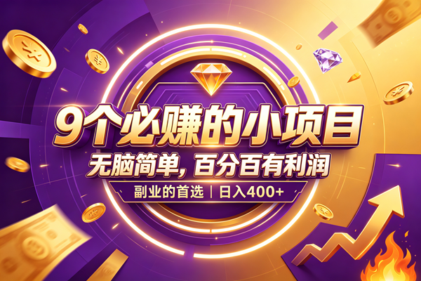 （19617期）9个必赚的小项目，无脑简单，百分百有利润，副业的首选，日入500+ - 啥好玩-啥好玩