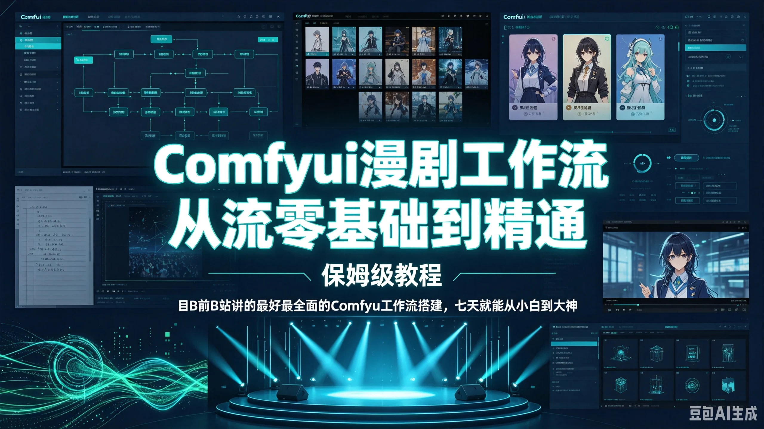 【精】Comfyui漫剧工作流从零基础到精通保姆级教程,目前B站讲的最好最全面的Comfyu工作流搭建,七天就能从小白到大神-啥好玩副业网