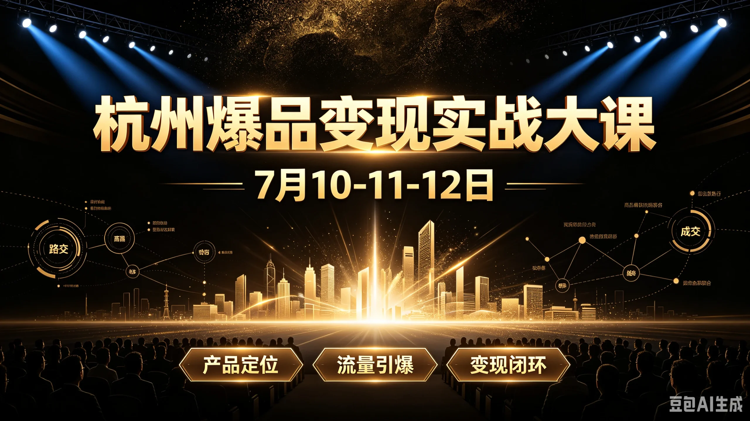 【精】杭州爆品变现实战大课，7月10－11-12日，产品定位、流量引爆、变现闭环 - 啥好玩-啥好玩