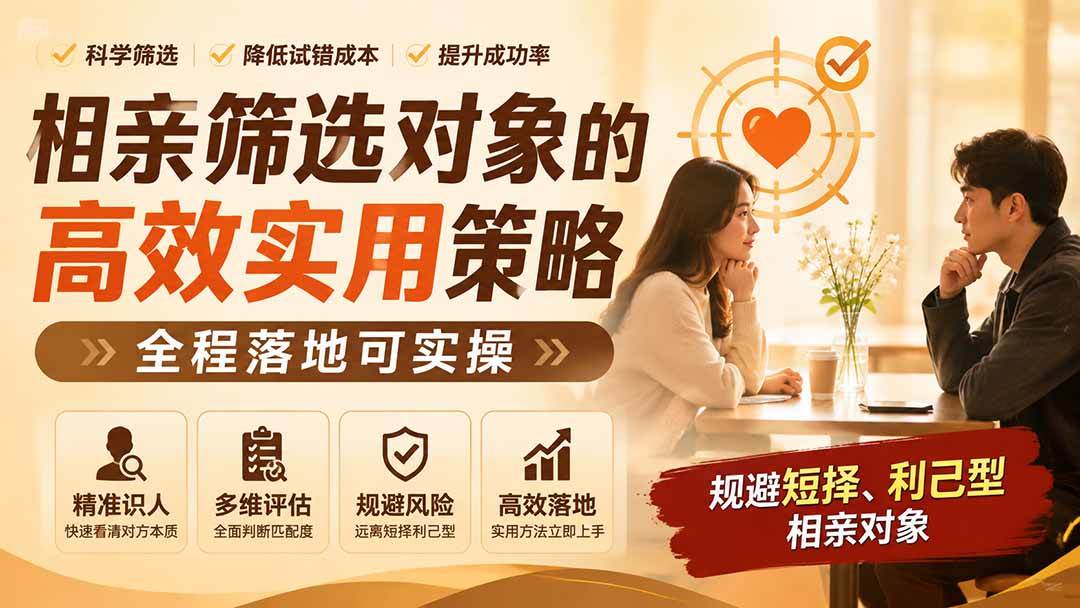 （19727期） 付费文章：相亲筛选对象的高效实用策略，全程落地可实操，规避短择、利己型相亲对象 - 啥好玩副业网-啥好玩副业网