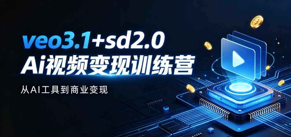 【精】veo3.1+sd2.0Ai视频变现训练营，从AI工具到商业变现-啥好玩