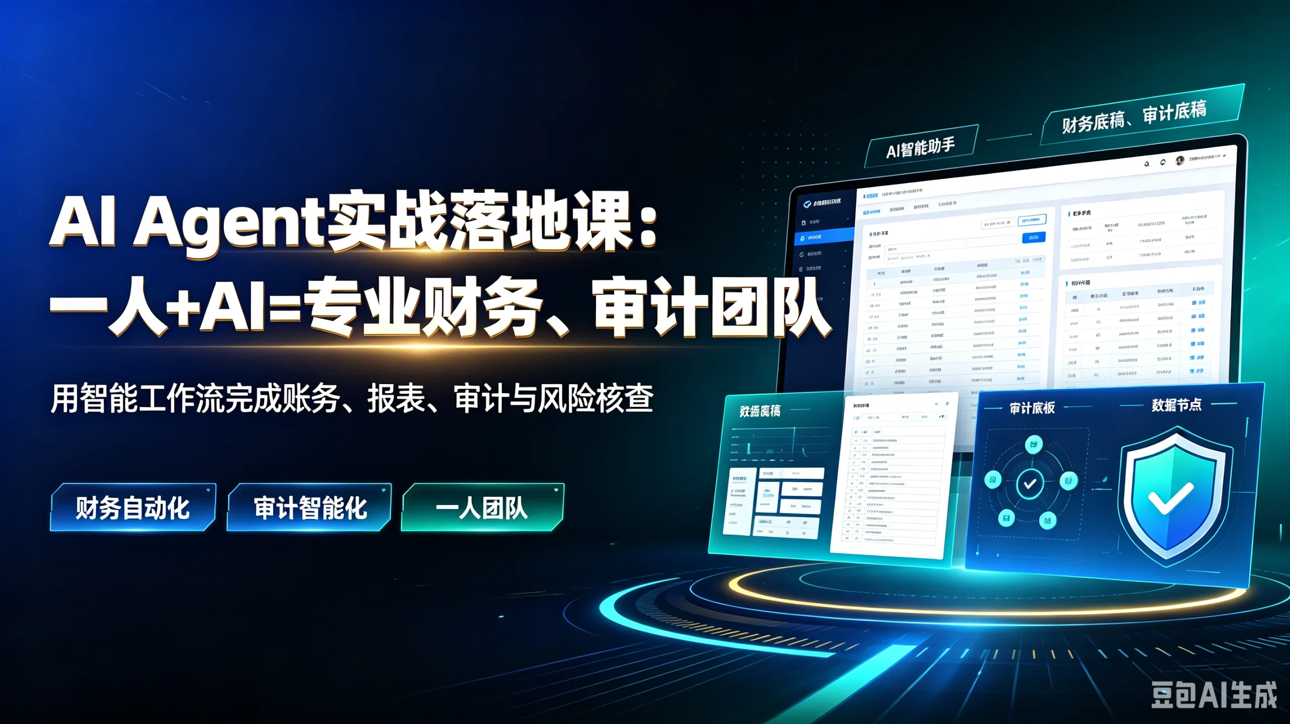 【精】AlAgent实战落地课：一人+AI=专业财务、审计团队用智能工作流完成账务、报表、审计与风险核，财务自动化、审计智能化、一人团队-啥好玩
