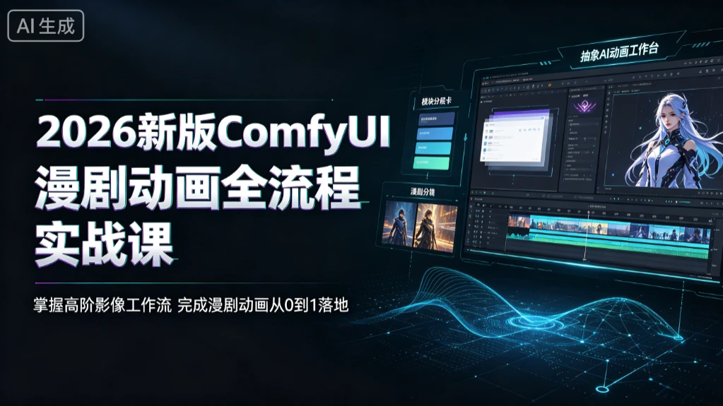 【精】2026新版ComfyUI漫剧动画全流程实战课，掌握高阶影像工作流，完成漫剧动画从0到1落地 - 啥好玩-啥好玩