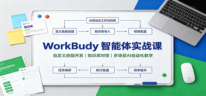 【精】WorkBuddy智能体实战课：自定义技能开发，知识库对接，多场景AI自动化教学-啥好玩副业网