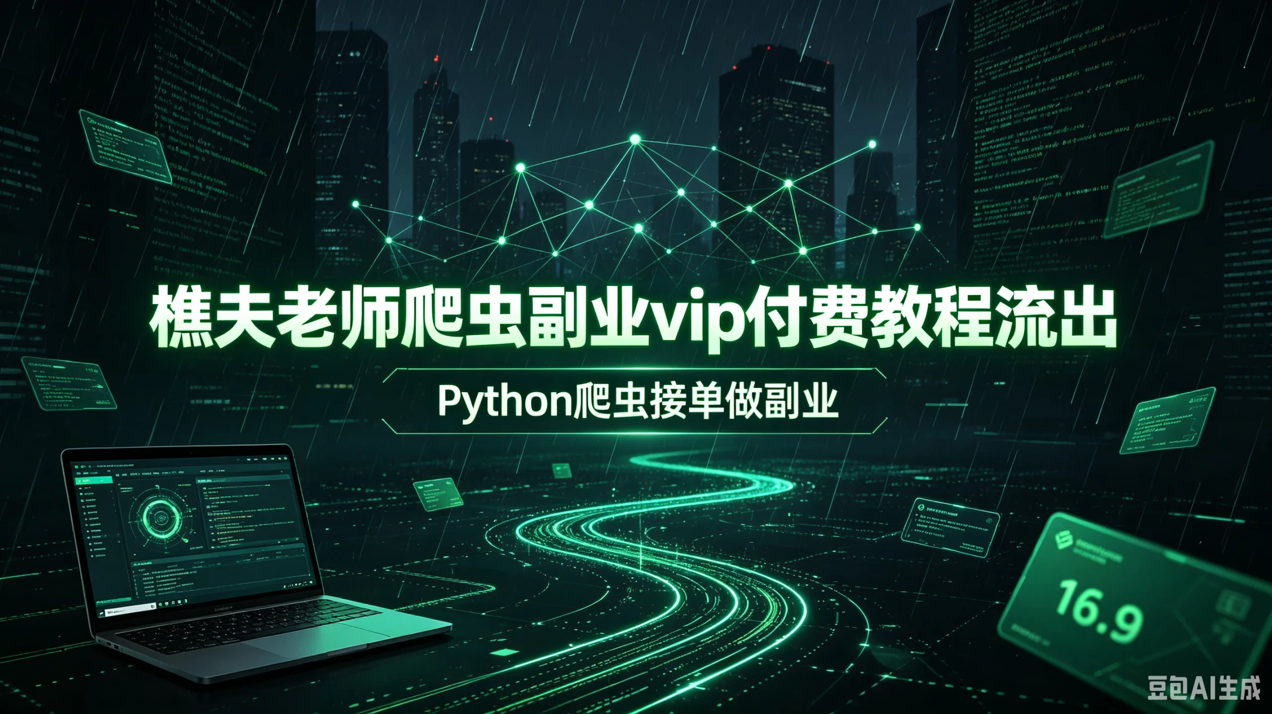 【精】樵夫老师爬虫副业vip付费教程流出,Python爬虫接单做副业-啥好玩副业网
