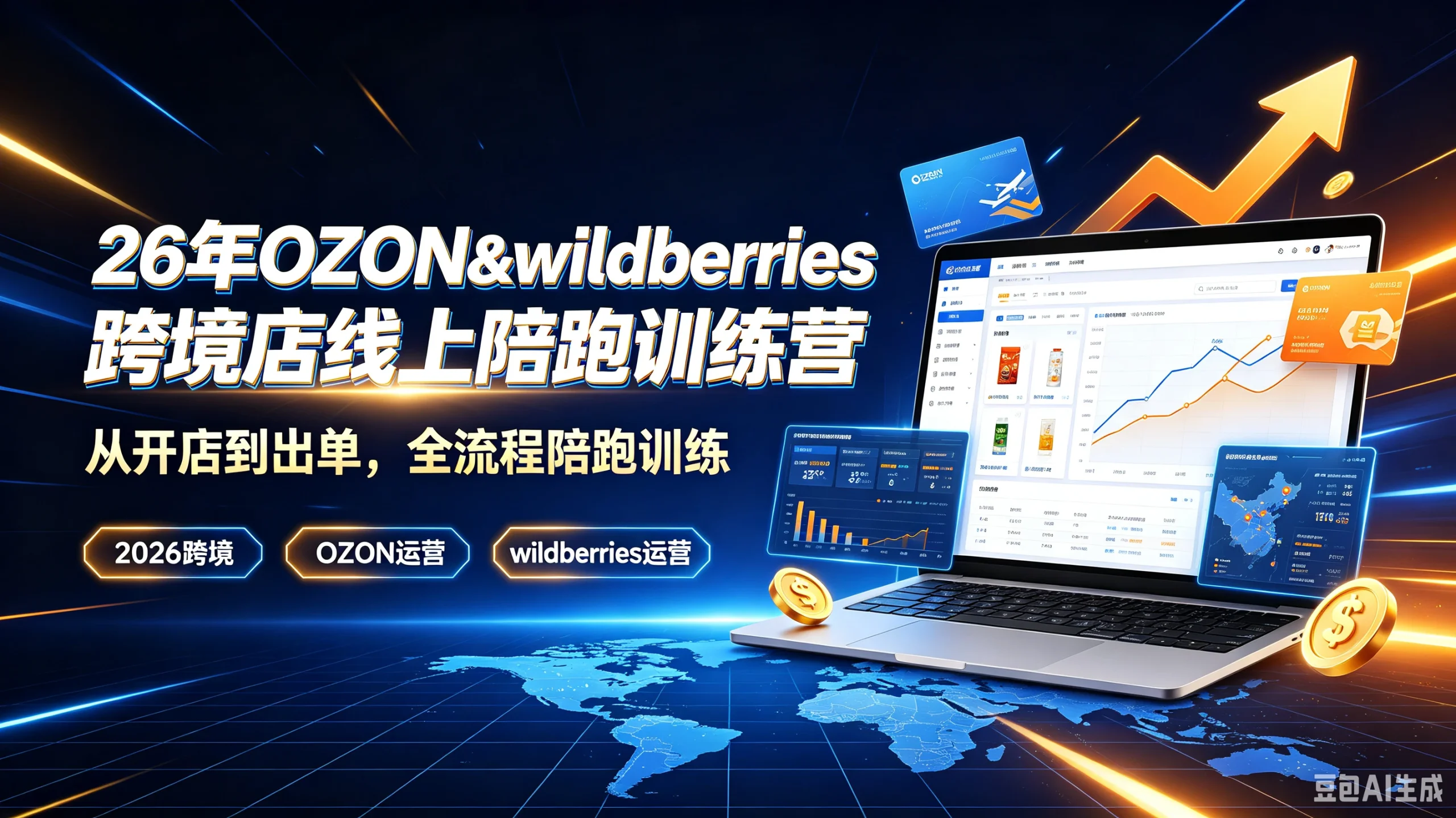 【精】26年OZON&wildberries跨境店线上陪跑训练营，从开店到出单，全流程陪跑训练，2026跨境、OZON运营、wildberries运营 - 啥好玩-啥好玩
