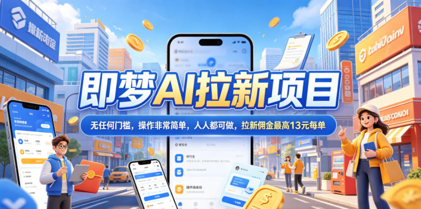 2026年即梦AI拉新项目最新玩法，无任何门槛，操作非常简单，人人都可做，拉新佣金最高13米每单（更新08月07日） - 啥好玩副业网-啥好玩副业网