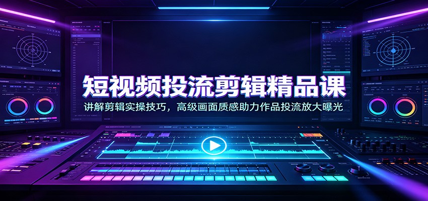 短视频投流剪辑精品课：讲解剪辑实操技巧，高级画面质感助力作品投流放大曝光 - 啥好玩副业网-啥好玩副业网