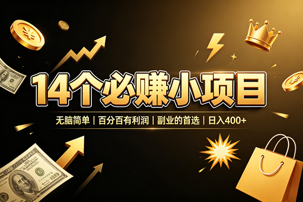 （19267期）14 个必赚小项目，无脑简单，百分百有利润，副业的首选，日入 400+ - 啥好玩-啥好玩